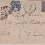 Frankreich - 15 C. Säerin Brief i.d. SCHWEIZ Lempaut - Ballaigues 1918 Nachporto
