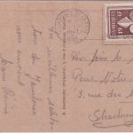 Frankreich - 5 Fr. Pfadfindertreffen Sonderkarte n. Strassburg 1947 Masch.SST