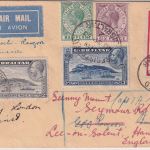 Gibraltar - 1st Flight Karachi Rangoon London 1933 Zuleitungspost - RRR!