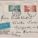 Dänemark - 1 Kr.+20 Ö. Flugpostausgabe Luftpostbrief Nr. Nebel Siebigerode 1938