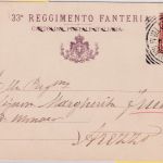 Italien - 33 Reggimento Fanteria Brigata Livorno farb Militaria-AK gelaufen 1905