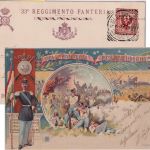 Italien - 33 Reggimento Fanteria Brigata Livorno farb Militaria-AK gelaufen 1905