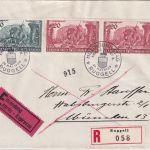 Liechtenstein - 50+2x20 Rp. Huldigung Eil-Einschreibebrief/FDC SST Ruggell 1939