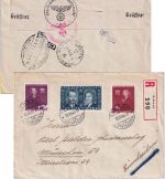 Liechtenstein - Hochzeit Franz-J. II./Gina Satzbrief/Einschreiben Schaan 1943