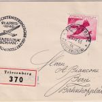 Liechtenstein - 1. Segelflugpost Masescha Schaan R-Brief Triesenberg 1946