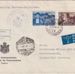 Liechtenstein - Swissair 1st-Flug Locarno Barcelona Zuleitungspost 1940