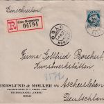 Norwegen - 60 Ö. Posthorn Einschreibebrief Oslo-Homansby - Aschersleben 1927
