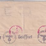 Norwegen - 2x15 Ö. Löwe/V-Aufdruck Zensurbrief Halden - Flensburg 1941