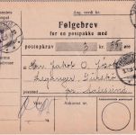 Norwegen - 60+15 Ö. Posthorn Nachnahme-Paketkarte Frederikstad - Alesund 1931