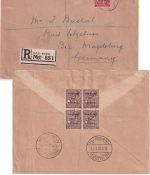 Malta - 6+4x 1/4 P. Geroge V. Einschreibebrief Valetta - Bad Salzehmen 1928