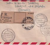 Malta Messe-Sonderflug Leipziger Messe Kopenhagen Stuttgart Zuleitungspost 1955