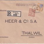 Malta - 1+4 1/2 P. George V. Einschreibebrief id. SCHWEIZ Valetta - Thalwil 1936