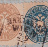 Österreich/Frankreich - 10+15 Kr. 4. Ausgabe Brief Ra5 Mariahilf Wien 29/10 1866