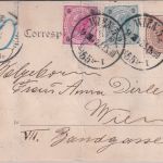 Österreich - 2+3+5 Kr. Franz-Joseph Orts-Rohrpostkarte Wien 52/55 1899
