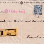 Österreich - 35 H. Witwen/Waisen Perfin "LB" Einschreibebrief Wien 1916