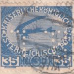 Österreich - 35 H. Witwen/Waisen Perfin "LB" Einschreibebrief Wien 1916