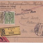 Österreich - 40+5 H. Krone/Wappen Nachnahme-Einschreibekarte Wien - Ortrand 1917