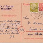 Berlin - 8 Pfg. Bauten Ganzsache + 2 Pfg. Heuss I Lankwitz - Wörth 1954