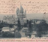 DR - 10 Pfg. K/A Panorama-AK/Sondertarif Limburg - München 1900