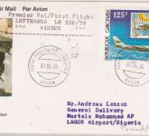 Gabun - 125 F. Boing 747 Luftpostkarte Gabun - Lagos/postlagernd 7.4.86