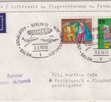 Berlin - Sonderflug 25 Jahre AOA Luftpostbrief n. Frankfurt/retour n. LUXEMBOURG