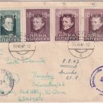 Österreich - 18g Grillparzer 3 versch. Typen u.a. Zensurbrief Wien Hamburg 1947