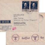 Portugal - 2x1,75 E. Rowland Hill Luftpostbrief Lissabon - Frankfurt a/M. 1941