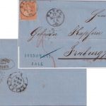Schweiz - 20 Rp. sitz. Helvetia Brief Basel - Freiburg 1866 "Schweiz über Baden"