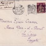 Schweiz - 40 Rp. sitz. Helvetia Brief n. ÄGYPTEN Genf - Kairo 1921