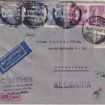 Spanien - 2x20 C. Heiliges Jahr u.a. Luftpostbrief Barcelona - Heidelberg 1944
