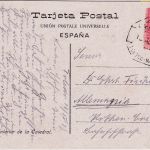 Spanien - 25 C. Alfons XIII. karte Bahnpost Toledo - Madrid 1927