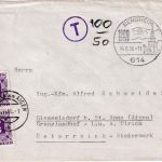 BRD/Österreich - Bensheim 1966 unfrankierter Brief n St. Anna - 2x3 S. Nachporto