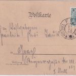 Österreich - 5 H. FJ Weihnachtskarte Bahnpost FPA No.9 Triest - Wien 1900