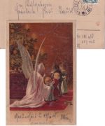 Österreich - 5 H. FJ Weihnachtskarte Bahnpost FPA No.9 Triest - Wien 1900