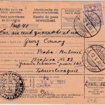 Lettland - 2x40+5 S. Wappen Auslandspostanweisung n TSCHECHIEN Liepaja Prag 1932