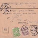 Lettland - 2x40+5 S. Wappen Auslandspostanweisung n TSCHECHIEN Liepaja Prag 1932