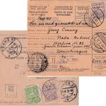 Lettland - 2x40+5 S. Wappen Auslandspostanweisung n TSCHECHIEN Liepaja Prag 1932