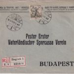 Jugoslawien/Kroatien - 45 Fil. Matrose Einschreibebrief n. UNGARN Zagreb 1919