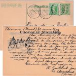 Schweiz - Chocolat Suchard Kamele Pyramiden priv Zudruck Ganzsache Chevroux 1903