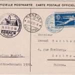 Schweiz - 1 Fr. Abrüstung Sonderkarte + SST Basel Gordon-Bennet Weltfliegen 1932
