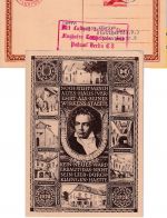 Österreich - Erstflug Wien-Prag-Berlin 1927 Beethoven Sonder-Ganzsache+Zusatz