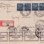 Tschoslowakei - Eichwald b. Teplitz 1936 Einschreibebrief n. Wiesbaden