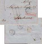 Russland - St. Petersburg 1856 Portobrief n. FRANKREICH (Bordeaux)