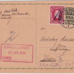 Slowakei - 50 H. CZ-Ganzsache + Zusatz Bahnpost Bratislava Brünn Z. 804 20.4.39
