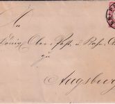 DR - 1 Gr. gr. Brustschild Brief K2 Leipzig - Augsburg 1873 Inhalt !