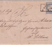 DR - 2 Gr. kl. Brustschild Brief Ra3 Stolp i. Pommern - W. Silkow 1872