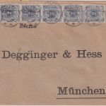 DR - 2 Pfg. Krone/Adler 5er-Streifen Brief Pösneck - München 1901