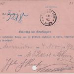 DR - 20 Pfg. K/A Ganzsache/Postanweisung Rs3 Neustadt in Holstein 1892