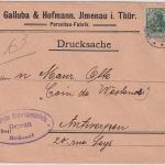 DR - 5 Pfg. Germania Drucksache n. BELGIEN/Besetzung Ilmenau - Antwerpen 1915