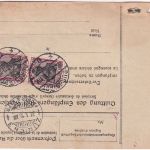 DR - 2x50+20 Pfg. Germania Eilboten-Paketkarte i.d. SCHWEIZ Burgstädt 1916